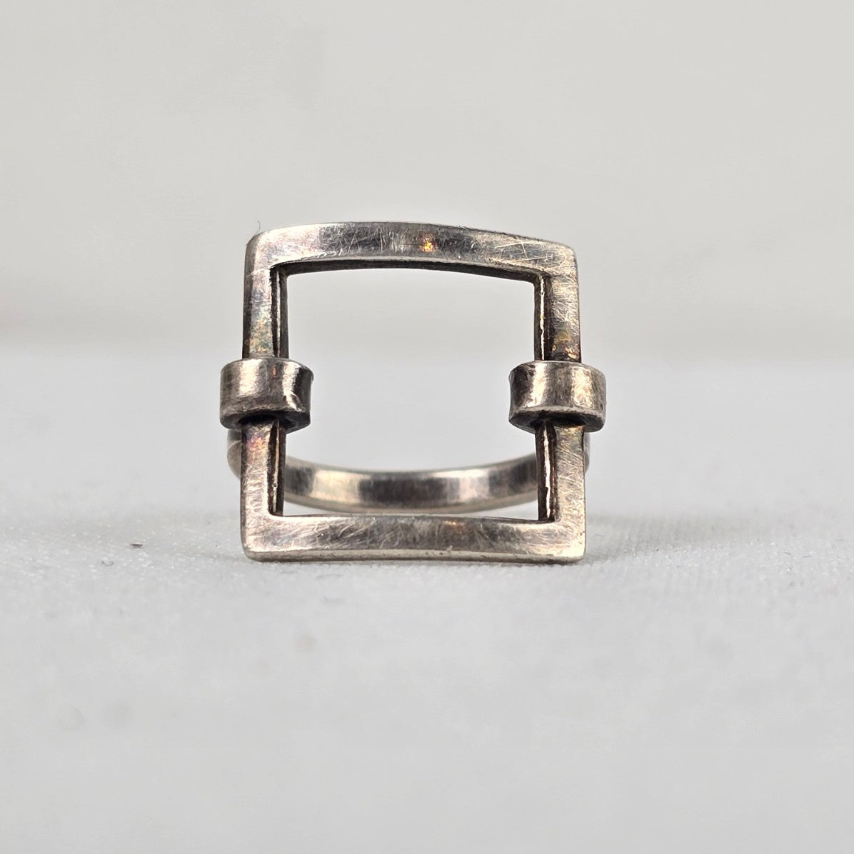 925 Sterling Silver Square Statement Ring Size 6