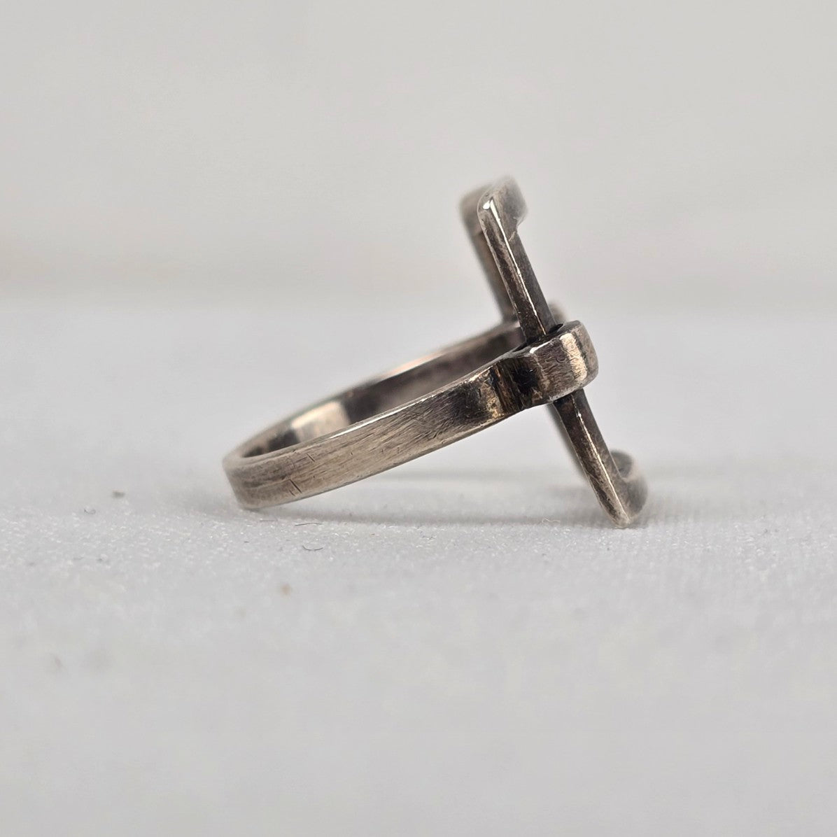 925 Sterling Silver Square Statement Ring Size 6