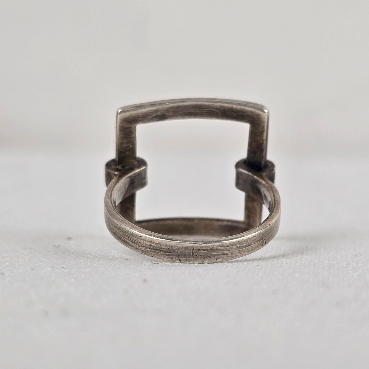 925 Sterling Silver Square Statement Ring Size 6