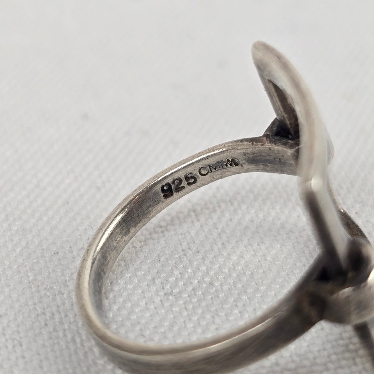 925 Sterling Silver Square Statement Ring Size 6