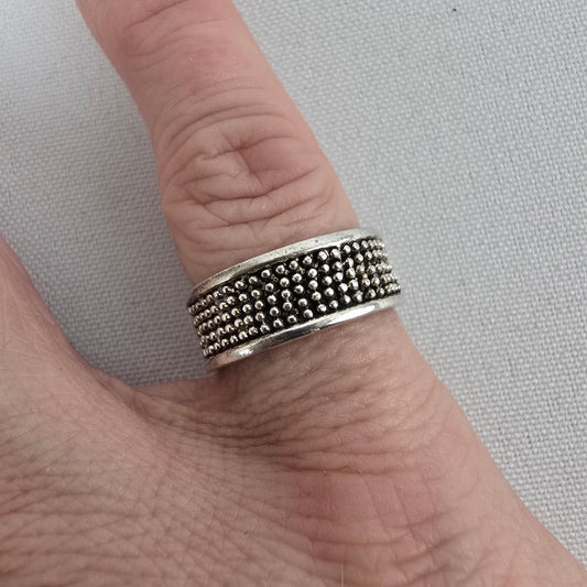 Vintage Napier Silver Studded Ring Size 5.5