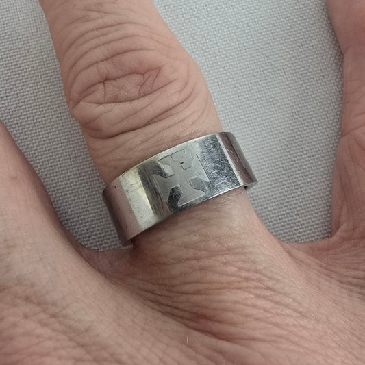 Stainless Steel Cross Ring Size 8