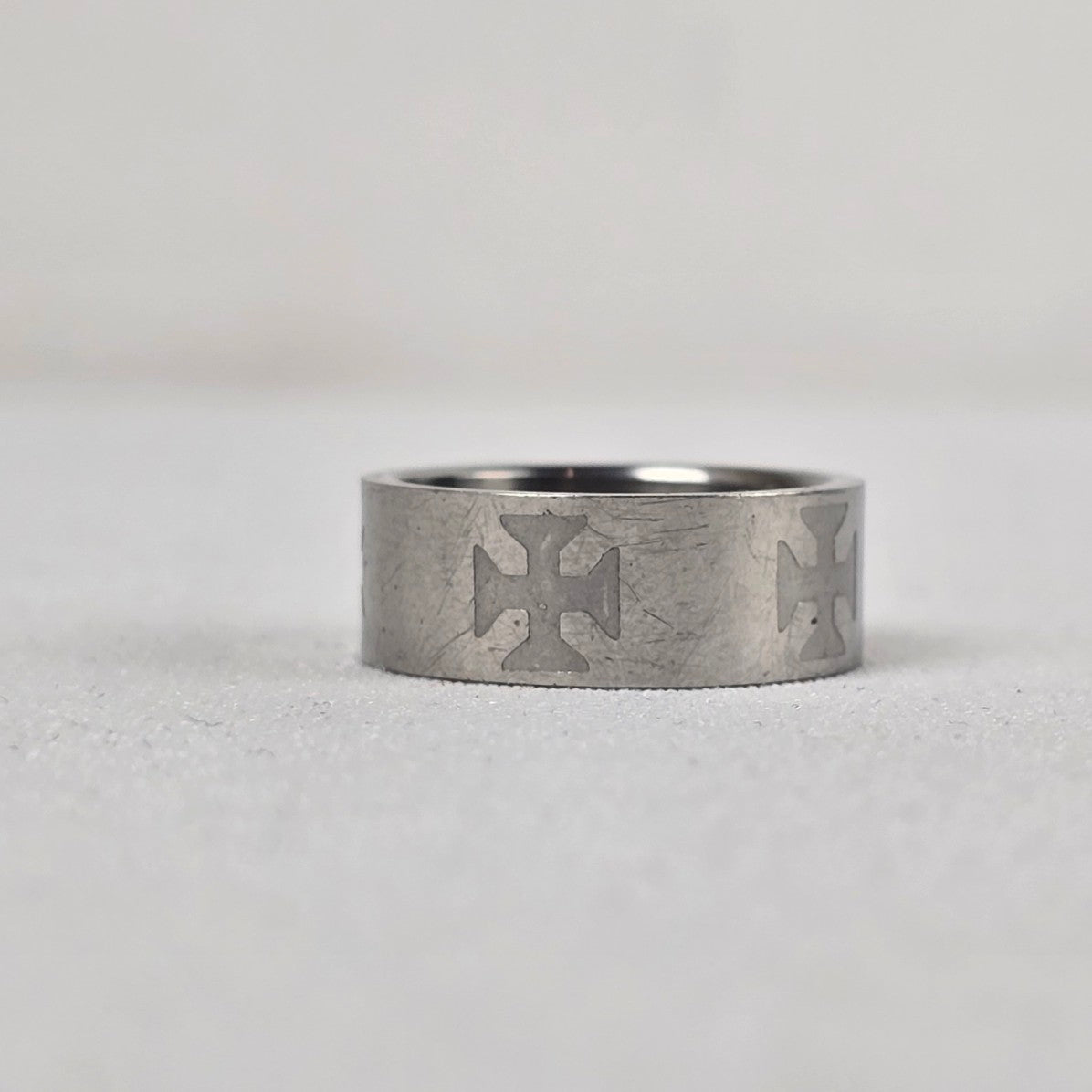 Stainless Steel Cross Ring Size 8