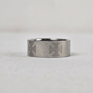 Stainless Steel Cross Ring Size 8