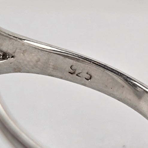 Vintage 925 Sterling Silver Diamond-Cut Heart Initial J Ring Adjustable