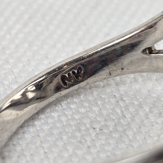 Vintage 925 Sterling Silver Diamond-Cut Heart Initial J Ring Adjustable