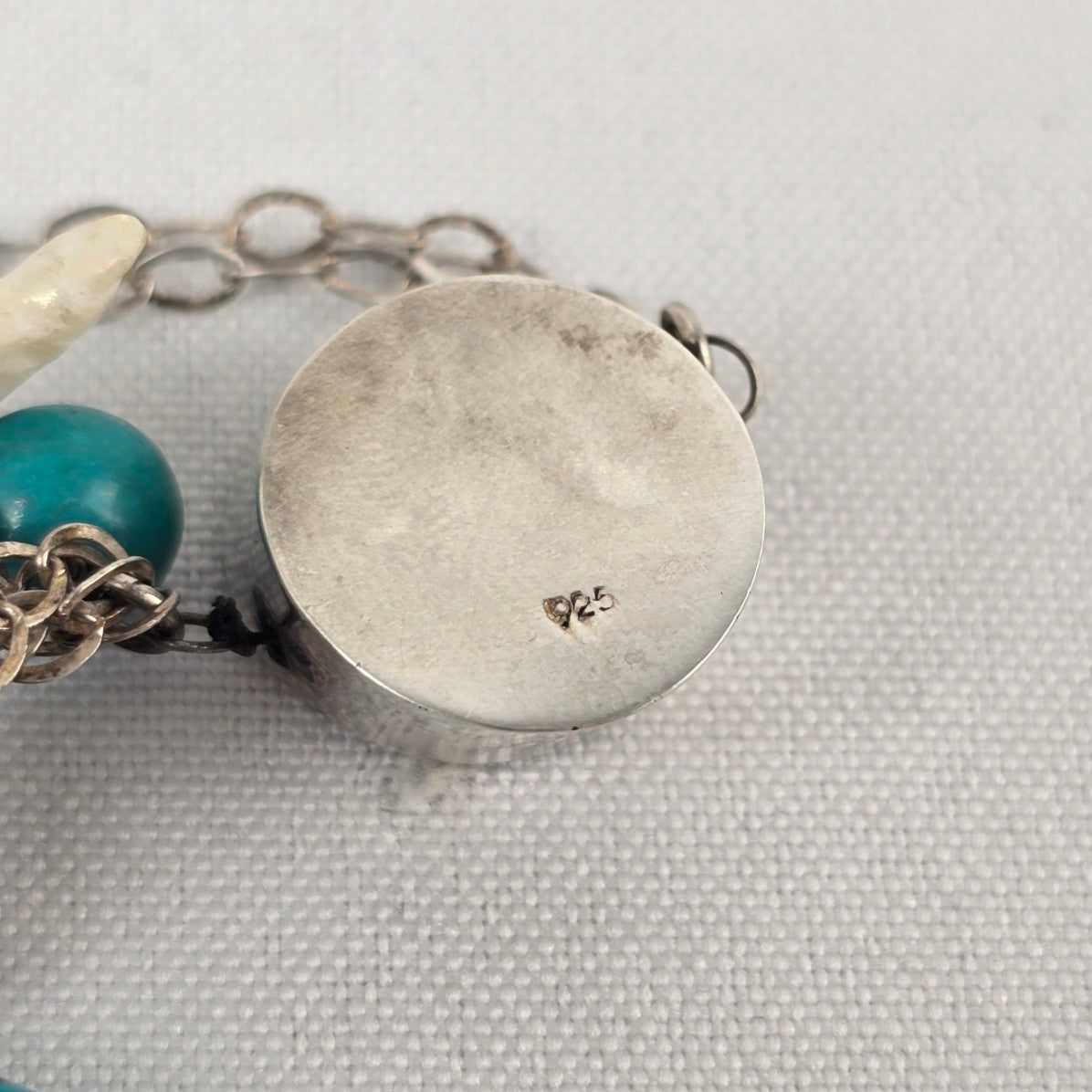 925 Sterling Silver Natural Stone Cluster Drop Necklace