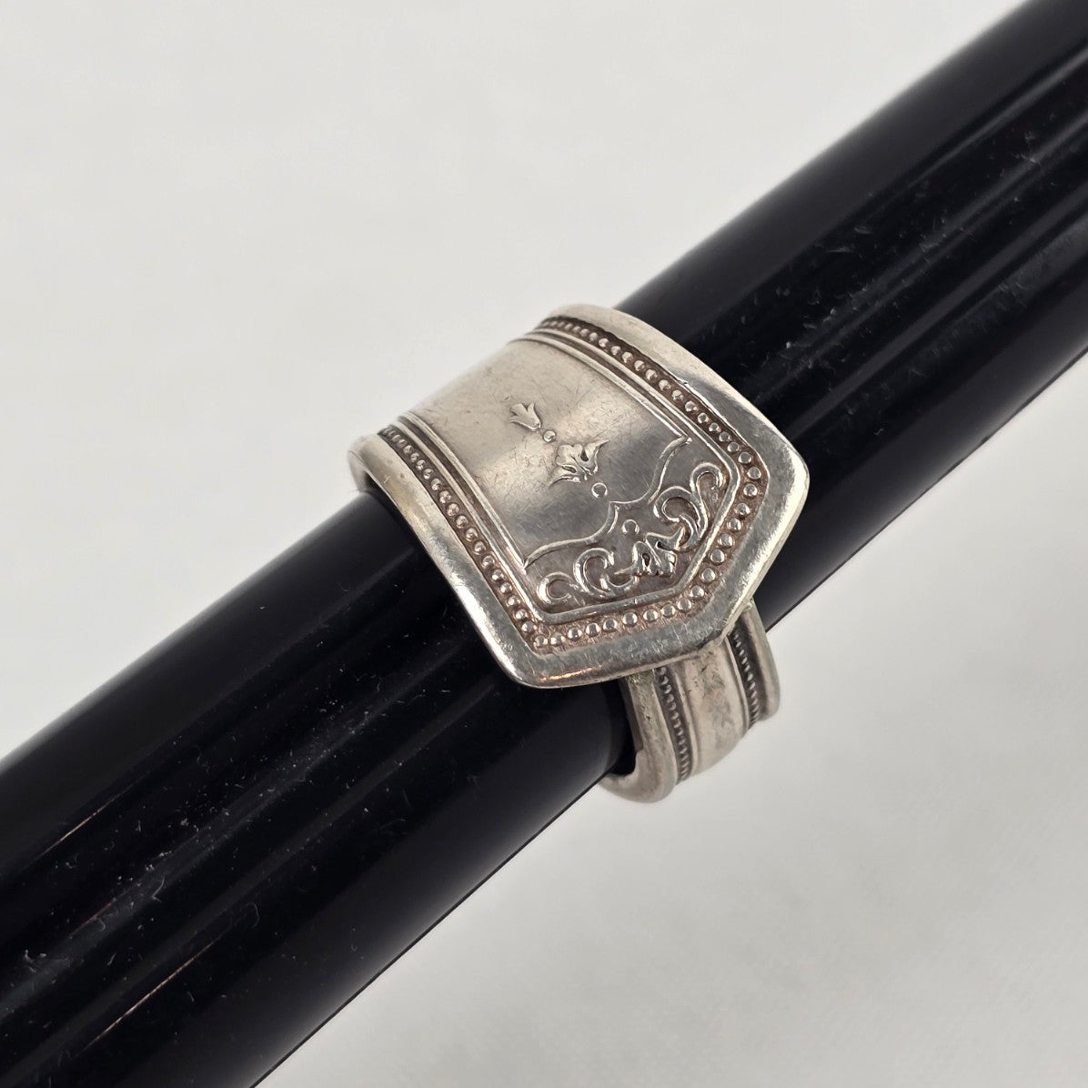 Vintage Handmade Silverware Adjustable Ring