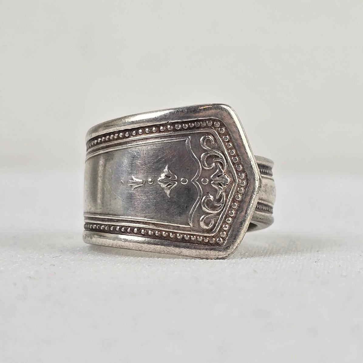 Vintage Handmade Silverware Adjustable Ring