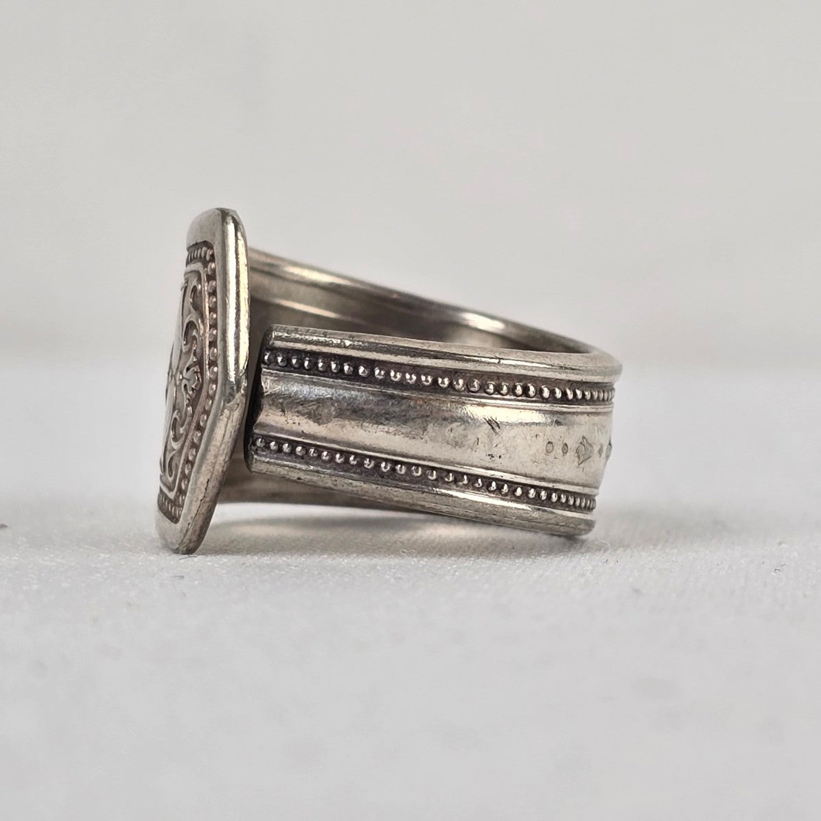 Vintage Handmade Silverware Adjustable Ring