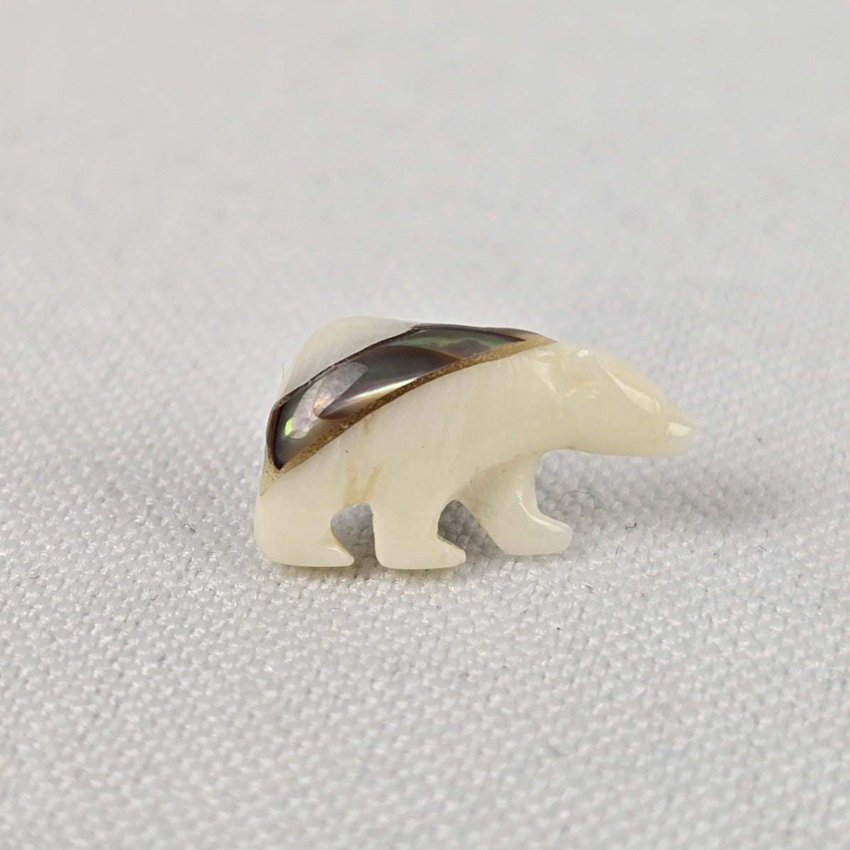 Vintage Carved Shell Polar Bear Earrings