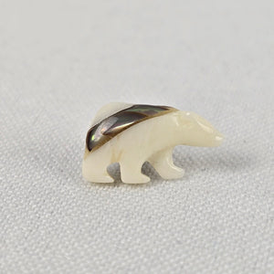 Vintage Carved Shell Polar Bear Earrings