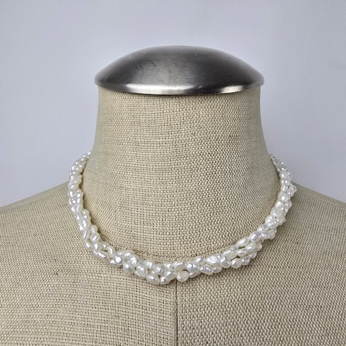 Vintage Fresh Water Pearl Layered Collar Necklace