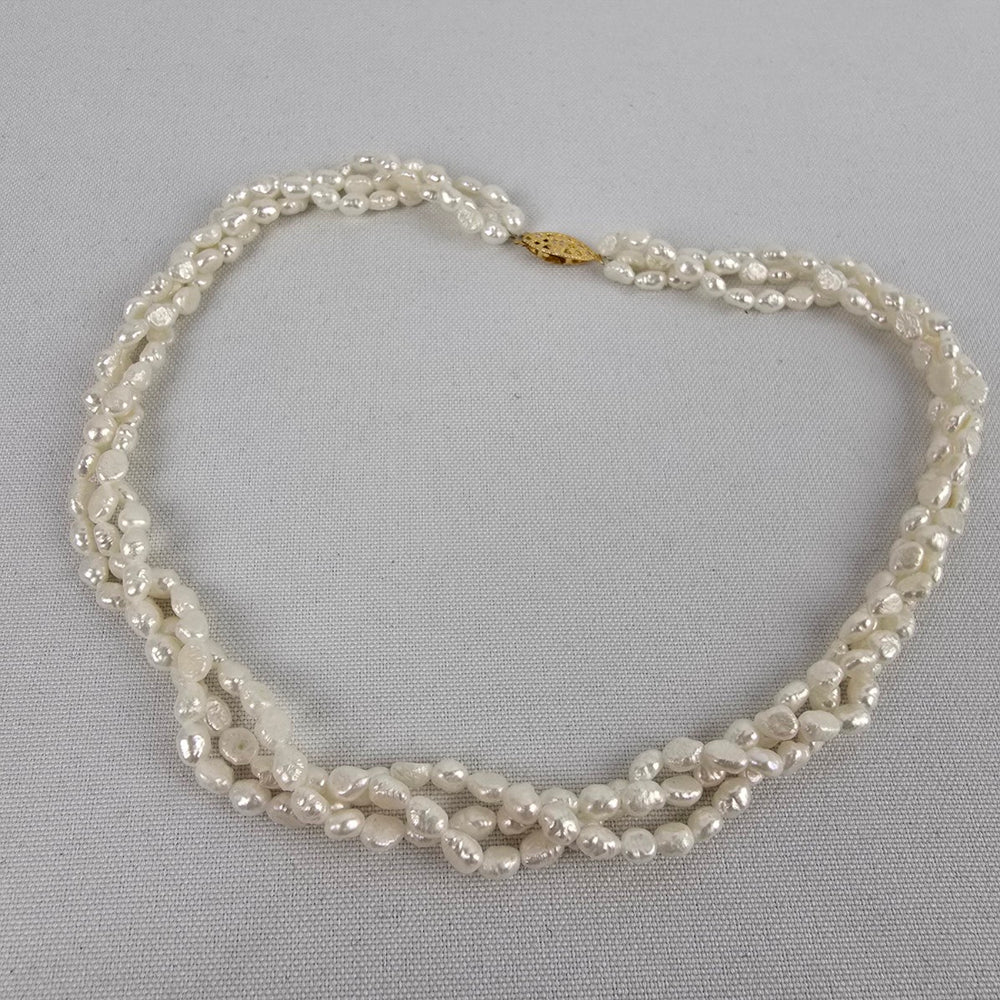 Vintage Fresh Water Pearl Layered Collar Necklace