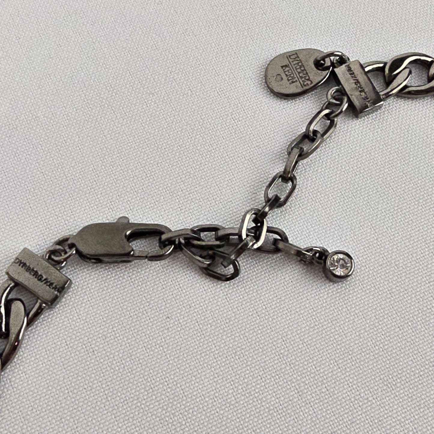 Dyrberg & Kern Black Chain Faux Pearl Rhinestone Necklace