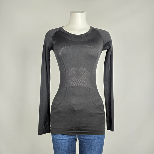 Lululemon Swiftly Tech Black Long Sleeve Top Size 4