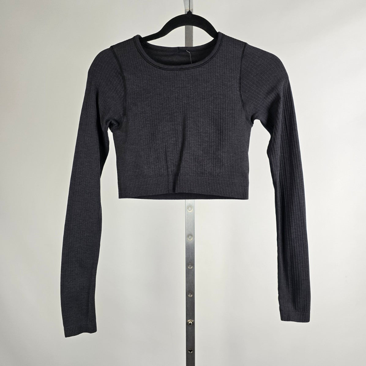 Lululemon Ebb to Street Long Sleeve Black Cropped Top Size 4