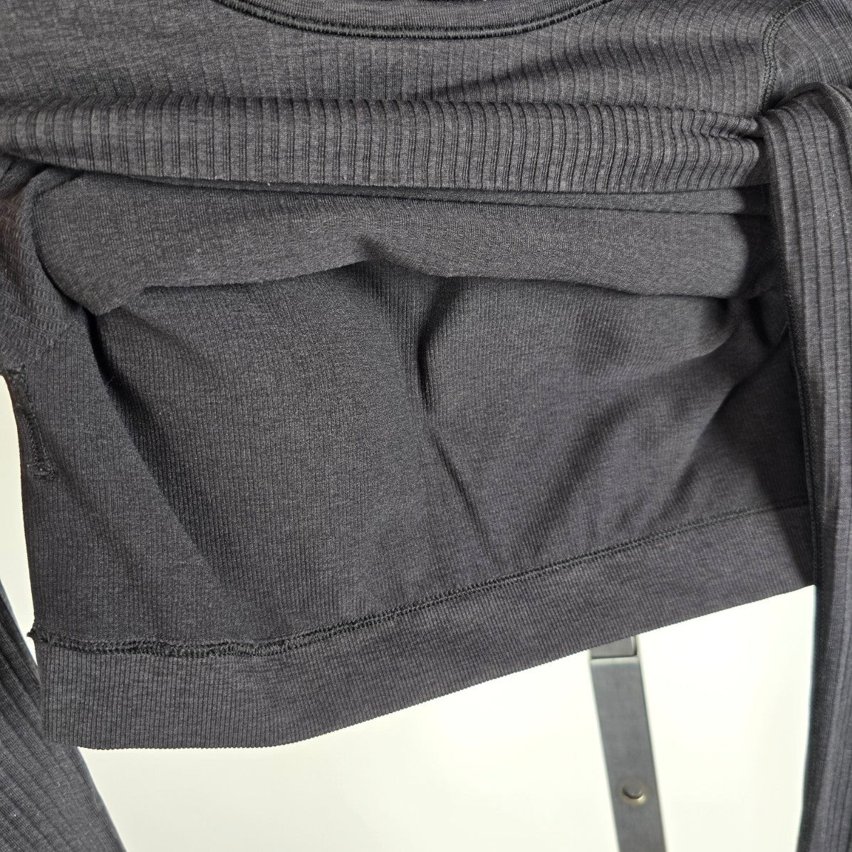 Lululemon Ebb to Street Long Sleeve Black Cropped Top Size 4