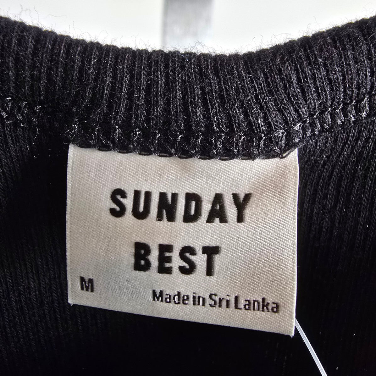 Sunday Best Black Ribbed Sleeveless Cropped Tank Top Size M