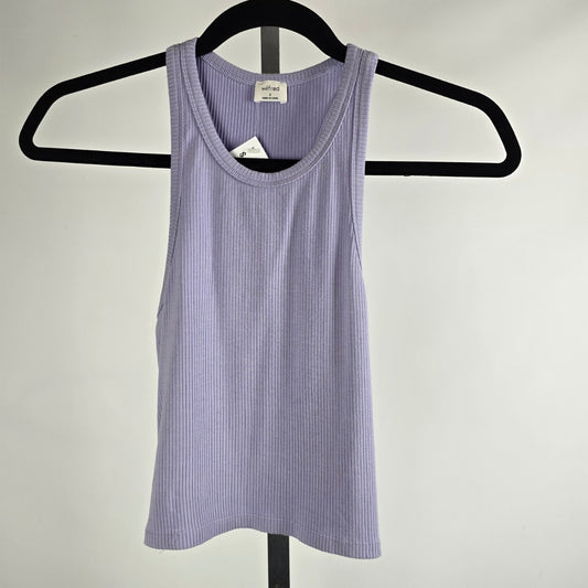 Wilfred Blue Ribbed Sleeveless Cropped Tank Top Size S