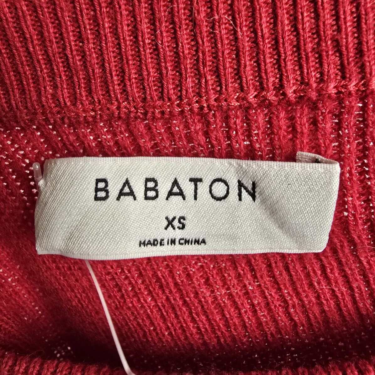 Babaton Artem Red Knit Cashmere Cropped Sweater Size XS