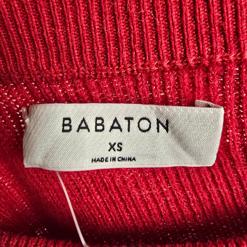 Babaton Artem Red Knit Cashmere Cropped Sweater Size XS