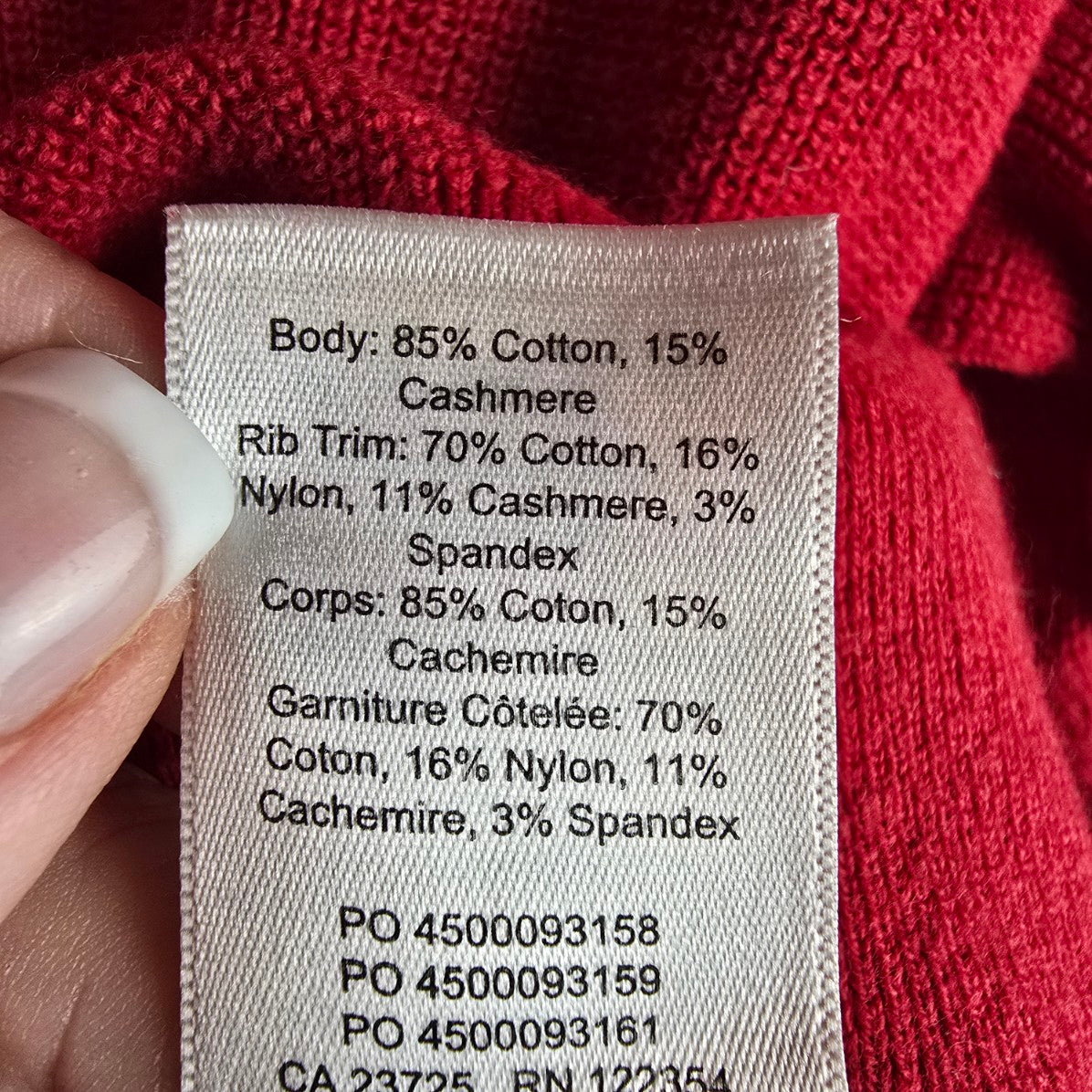 Babaton Artem Red Knit Cashmere Cropped Sweater Size XS