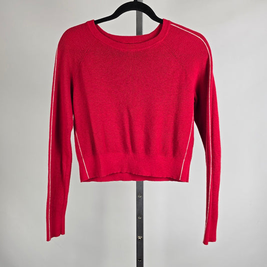 Babaton Artem Red Knit Cashmere Cropped Sweater Size XS