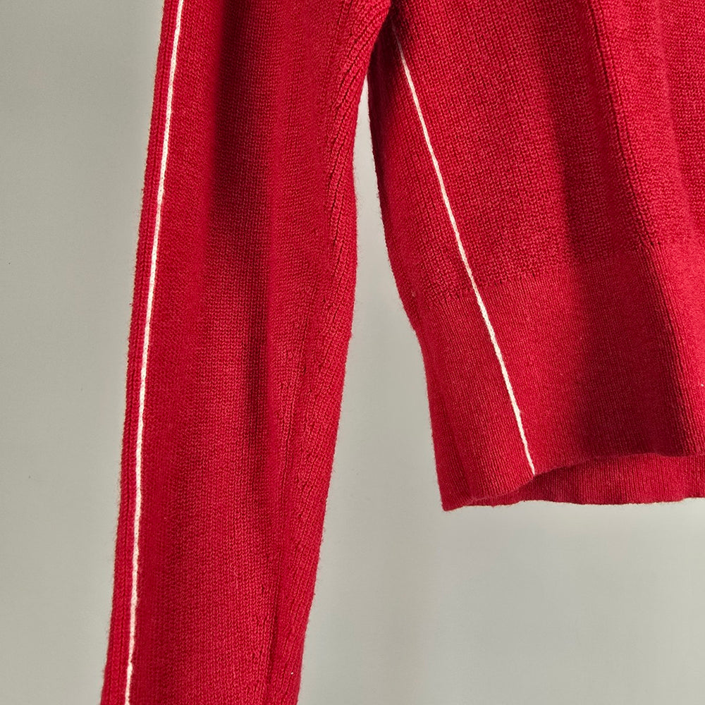 Babaton Artem Red Knit Cashmere Cropped Sweater Size XS