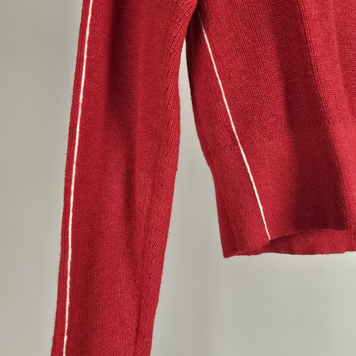 Babaton Artem Red Knit Cashmere Cropped Sweater Size XS