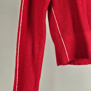 Babaton Artem Red Knit Cashmere Cropped Sweater Size XS