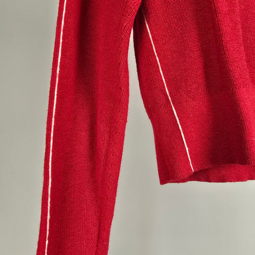 Babaton Artem Red Knit Cashmere Cropped Sweater Size XS