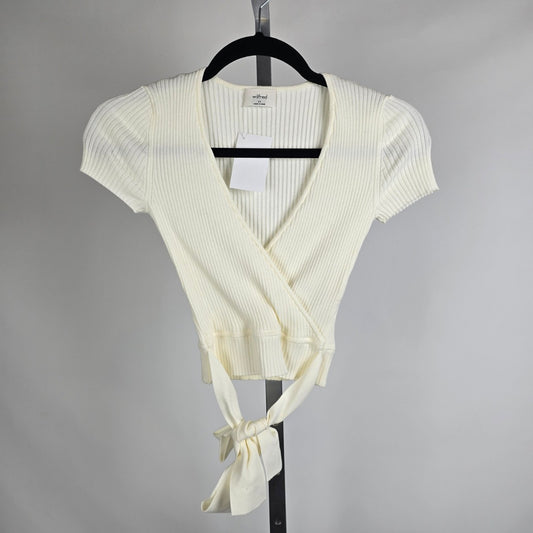 Wilfred Cream Short Sleeve All Tied Up Sweater Size XS