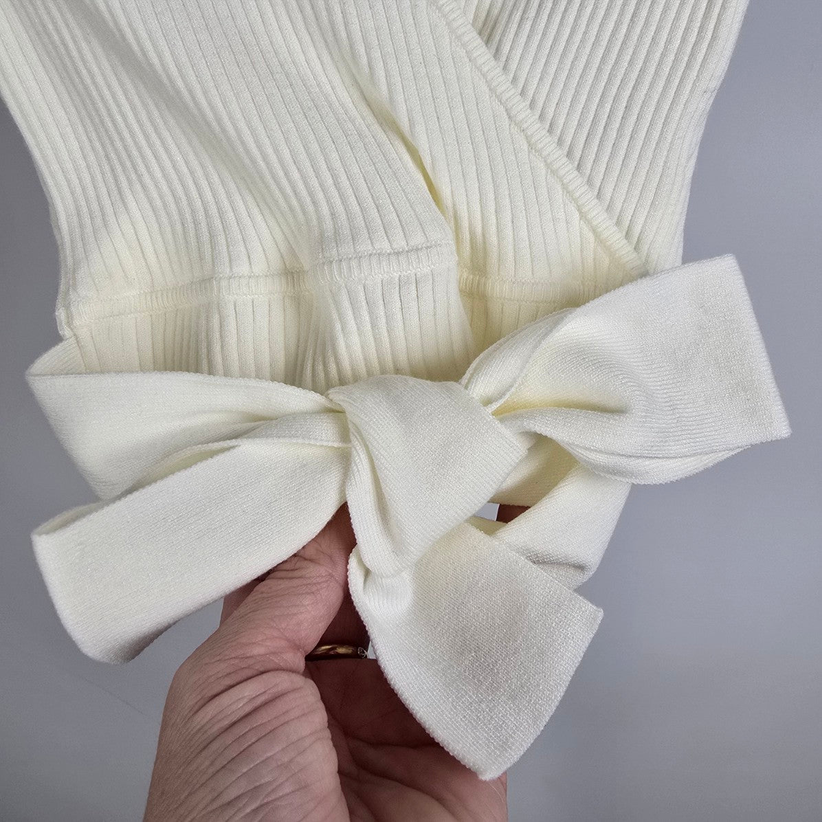 Wilfred Cream Short Sleeve All Tied Up Sweater Size XS