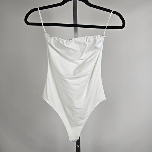 Babaton Contour White Strapless Bodysuit Size S