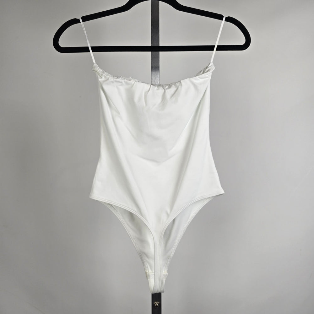Babaton Contour White Strapless Bodysuit Size S