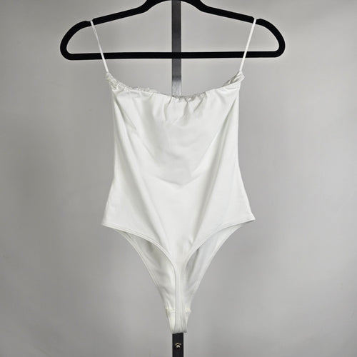 Babaton Contour White Strapless Bodysuit Size S