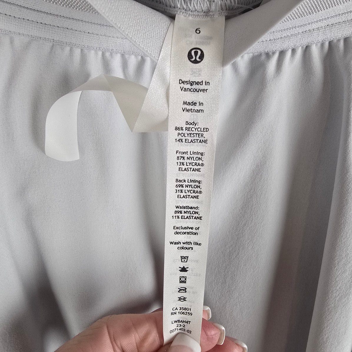 Lululemon Silver Grey Court Rival High-Rise Skirt Skort Size 6