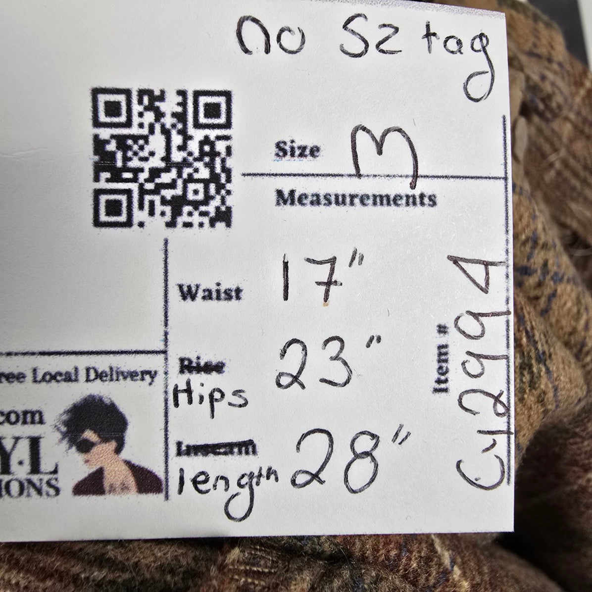 Vintage Act lll Brown Plaid Belted Midi Skirt Size M