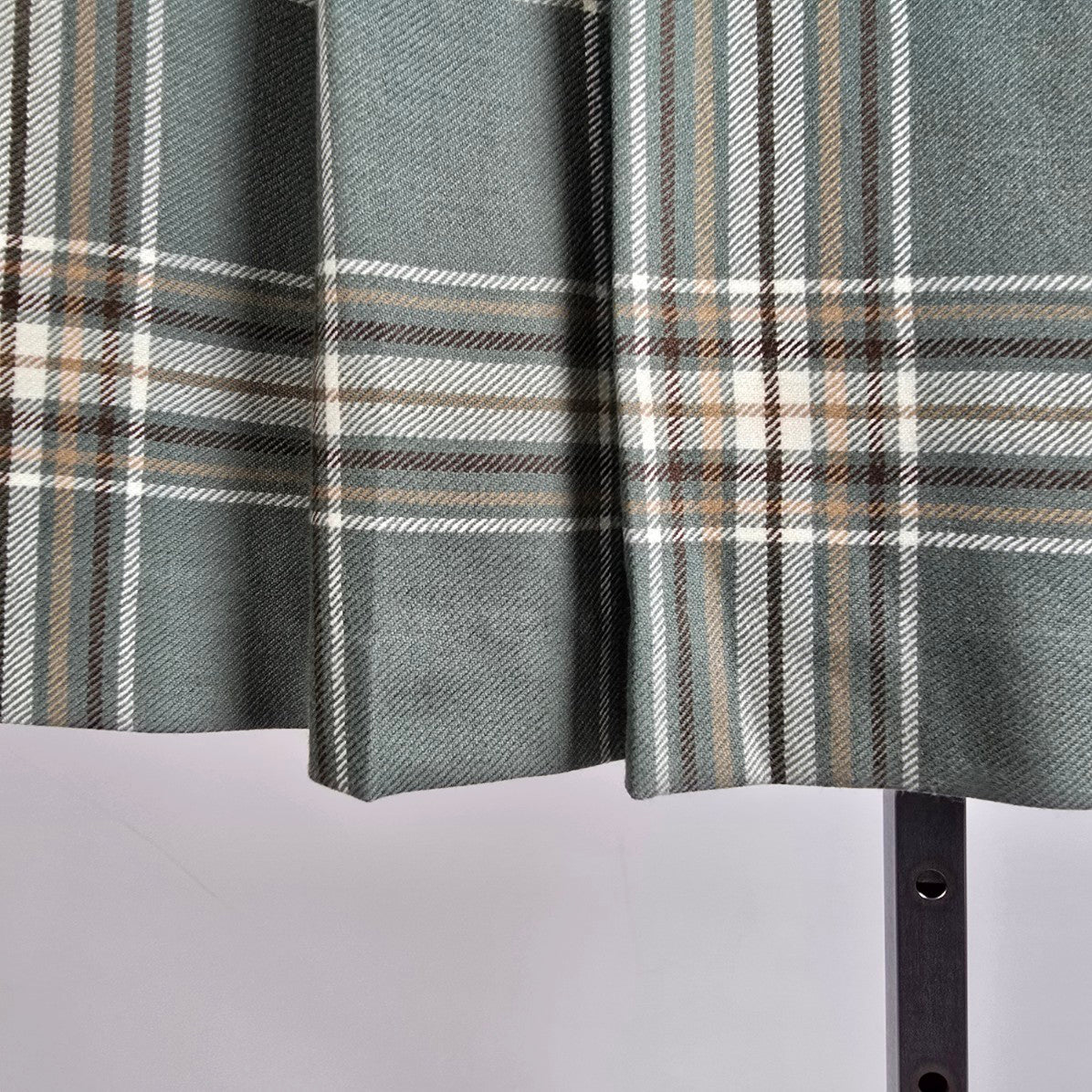 Vintage White Stag Grey Wool Plaid Midi Skirt Size 16