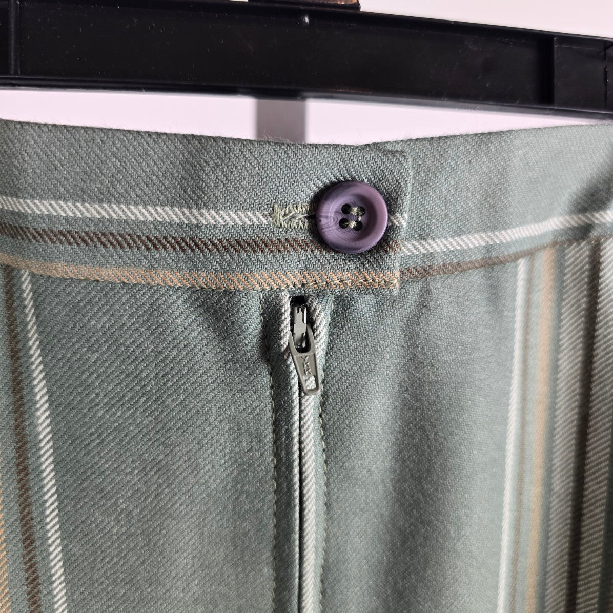 Vintage White Stag Grey Wool Plaid Midi Skirt Size 16