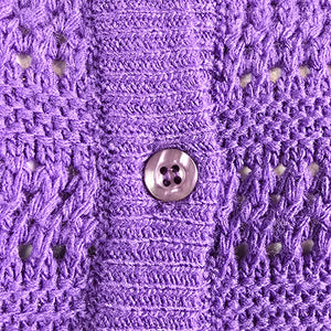 Vintage Color Code Purple Knit Button Up Cardigan Size 7/8