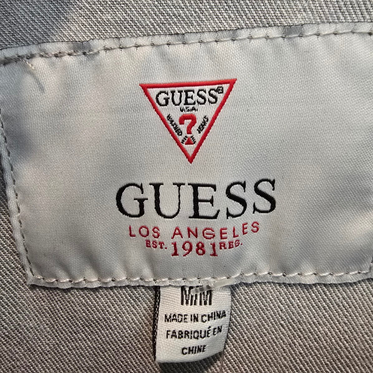 Guess Grey Cotton Button Up Denim Vest Size M