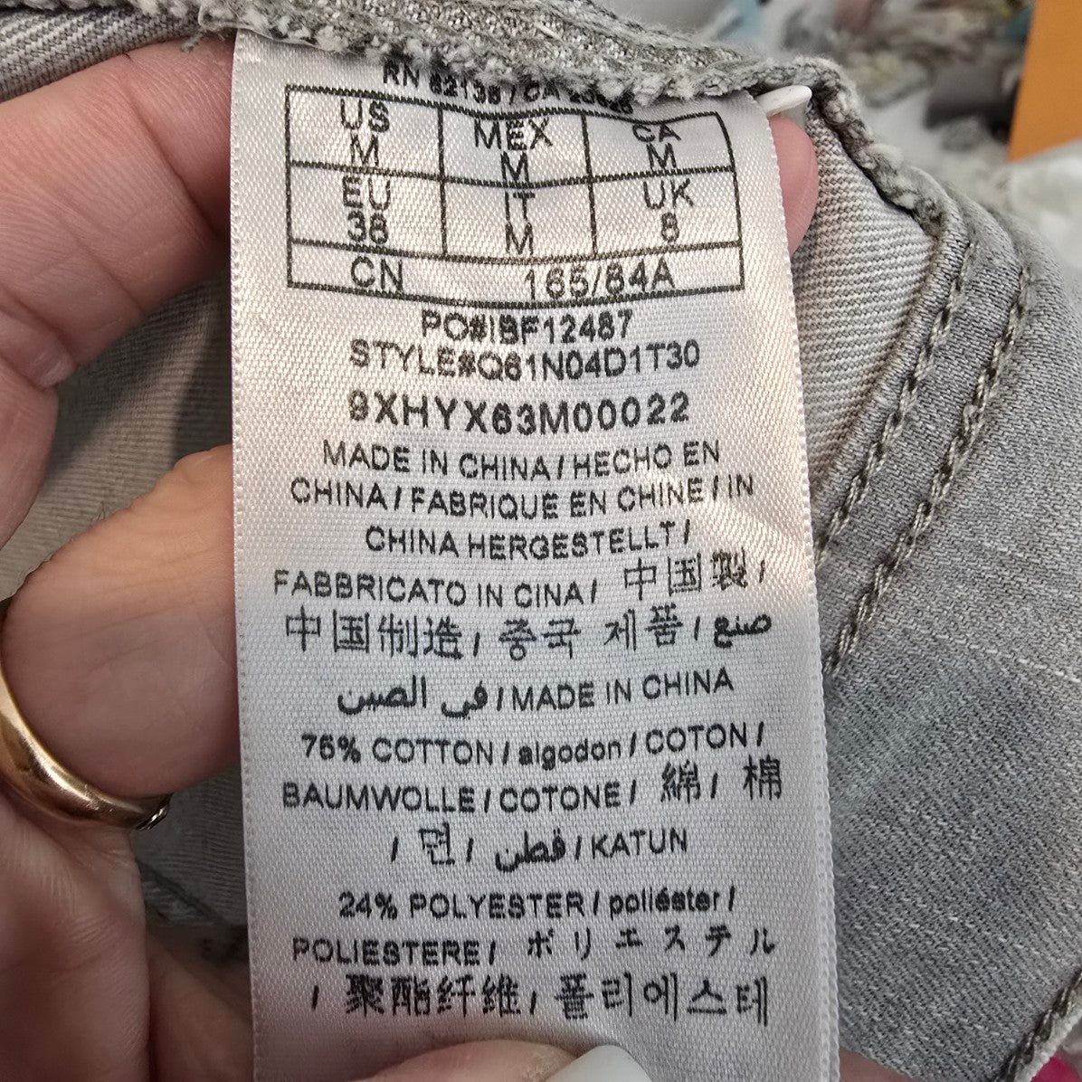 Guess Grey Cotton Button Up Denim Vest Size M