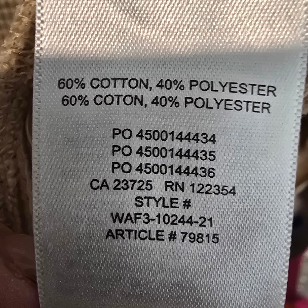 Tna Beige Cotton Waffle Knit Zip Up Hooded Jacket Size XS