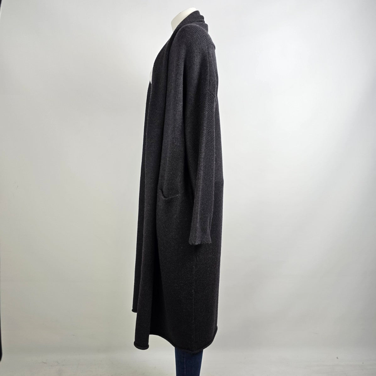 Babaton Grey Merino Wool Long Cardigan Size S/M