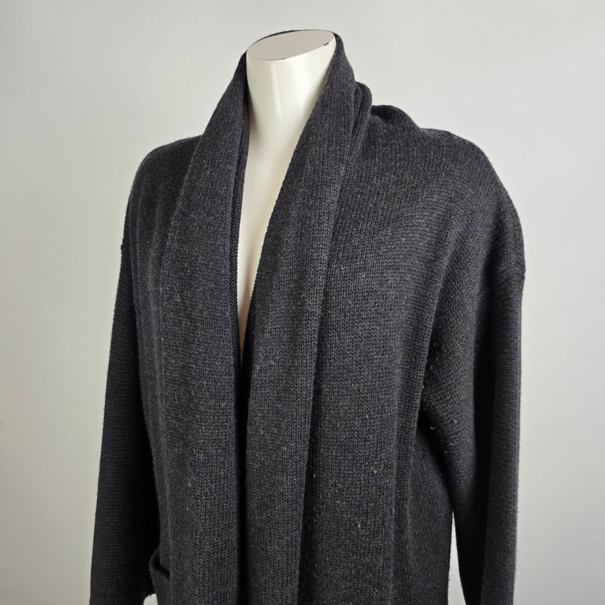 Babaton Grey Merino Wool Long Cardigan Size S/M