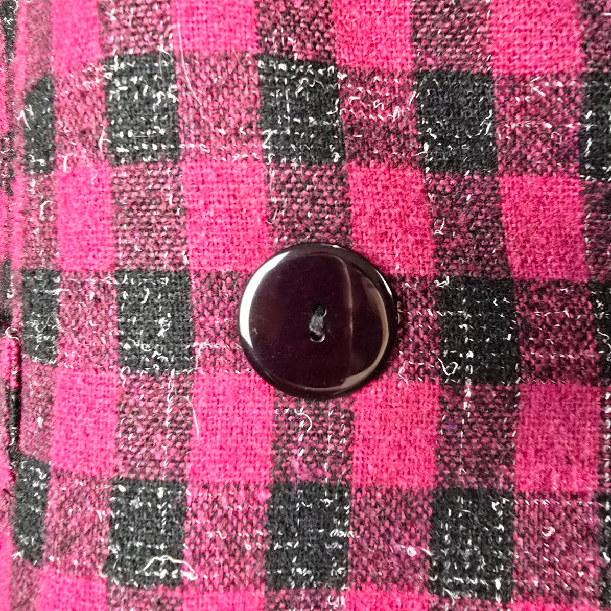 Vintage Alva Pink Check Wool Tweed Blazer Size 13/14
