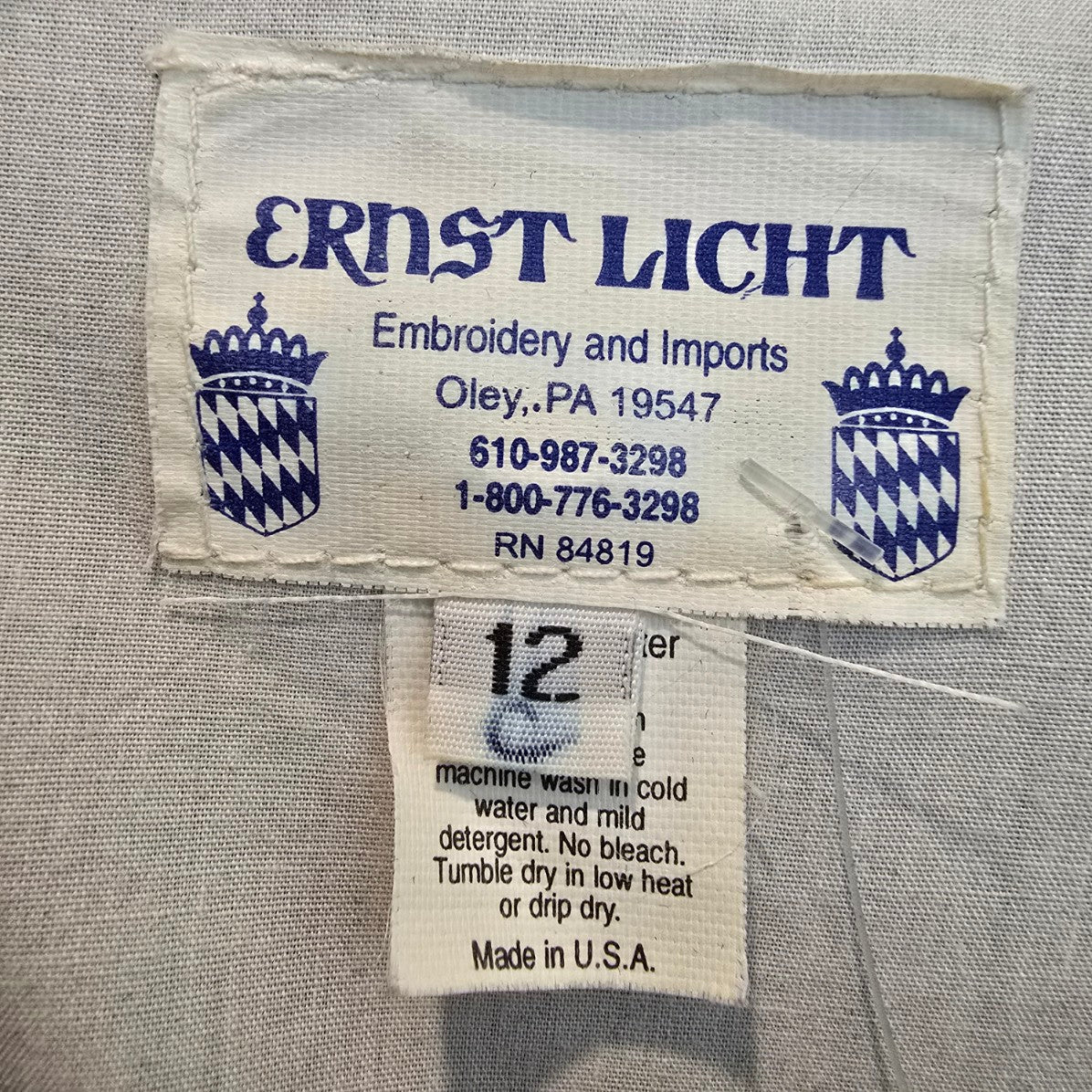 Vintage Ernst Licht Navy Blue Button Up Puff Sleeve Jacket Size 12