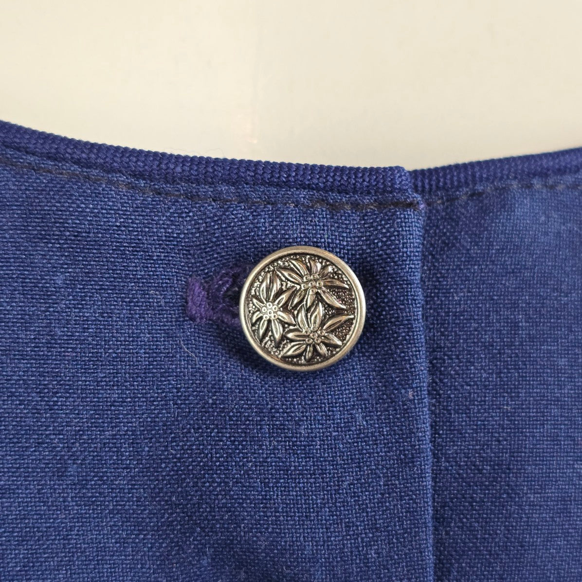 Vintage Ernst Licht Navy Blue Button Up Puff Sleeve Jacket Size 12